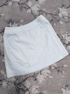 Gap White Wrap Skirt Size 4 Soft Mint Cotton Mini Skirt Preppy Classic